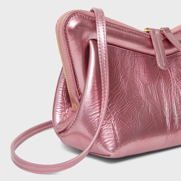 Mansur Gavriel $745 Mini M Frame Bag NWT Metallic Flamingo Pink - Picture 3 of 8